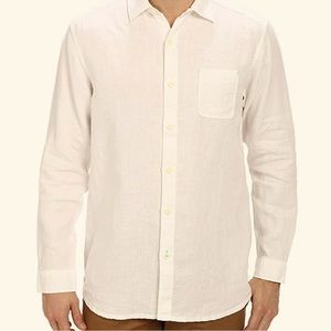 Murano Fine European 100 percent Linen Long Sleeve Button Down Shirt